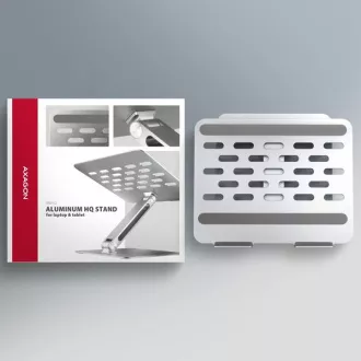 Suport laptop AXAGON STND-LQ din aluminiu HQ, 10"-17.3", înălțime și unghi reglabile, gri