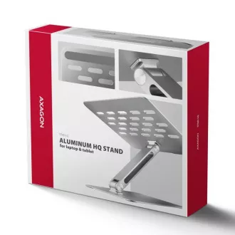 Suport laptop AXAGON STND-LQ din aluminiu HQ, 10"-17.3", înălțime și unghi reglabile, gri