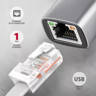 AXAGON ADE-TXPD, USB-C 3.2 Gen 1 - Placă de rețea Gigabit Ethernet, Asix AX88179, PD 100W, instalare automată