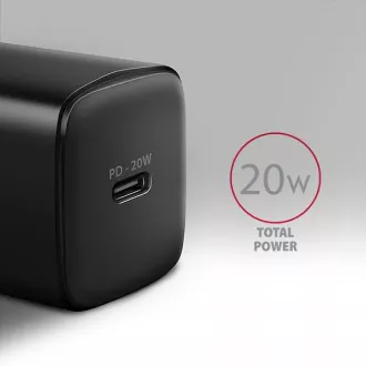 AXAGON ACU-PD20, încărcător de rețea 20W, 1x port USB-C, PD3.0/PPS/QC4+/AFC/Apple, negru