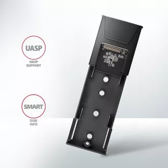 AXAGON EEM2-GTS2, USB-C 10Gbps - M.2 NVMe & SATA SSD cutie metalică subțire, fără șuruburi