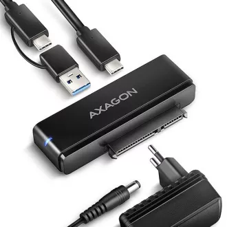 AXAGON ADSA-FPX, Adaptor USB-C 10Gbps - SATA 6G, 2,5"/3,5" SSD/HDD FAST PORT X, incl. surse de curent alternativ