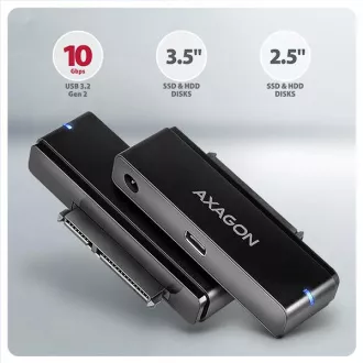 AXAGON ADSA-FPX, Adaptor USB-C 10Gbps - SATA 6G, 2,5"/3,5" SSD/HDD FAST PORT X, incl. surse de curent alternativ