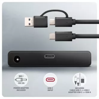 AXAGON ADSA-FPX, Adaptor USB-C 10Gbps - SATA 6G, 2,5"/3,5" SSD/HDD FAST PORT X, incl. surse de curent alternativ