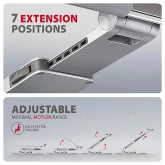 Suport laptop AXAGON STND-LR din aluminiu, 10"-17.3", înălțime și unghi reglabile, rotativ, gri Suport laptop AXAGON STND-LR din aluminiu, 10"-17.3", înălțime și unghi reglabile, rotativ, gri