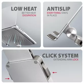 Suport laptop AXAGON STND-LR din aluminiu, 10"-17.3", înălțime și unghi reglabile, rotativ, gri Suport laptop AXAGON STND-LR din aluminiu, 10"-17.3", înălțime și unghi reglabile, rotativ, gri