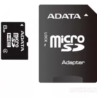 Card ADATA MicroSDHC 8GB Clasa 4 + adaptor SD Card ADATA MicroSDHC 8GB Clasa 4 + adaptor SD