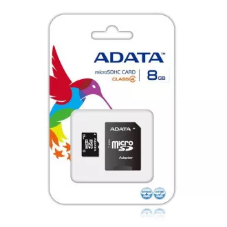 Card ADATA MicroSDHC 8GB Clasa 4 + adaptor SD Card ADATA MicroSDHC 8GB Clasa 4 + adaptor SD