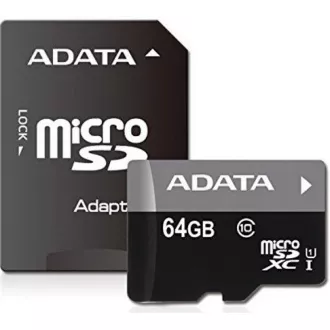 Card ADATA MicroSDXC 64GB Premier UHS-I Clasa 10 + adaptor SD