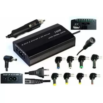 Adaptor de alimentare universal EUROCASE 100W, AC 110-240V / CAR DC 12V, DC 12-20, 9 terminale