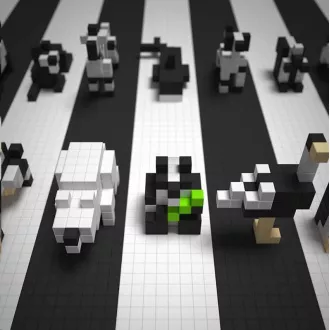 Kit magnetic PIXIO Black & White Animals