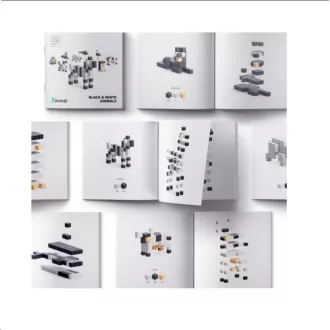 Kit magnetic PIXIO Black & White Animals