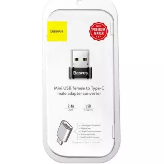 Adaptor Baseus USB tată la USB-C mamă 5A, negru