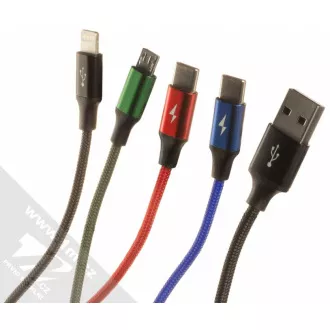 Cablu de încărcare rapidă / date Baseus 4in1 Lightning + 2 * USB-C + Micro USB 3, 5A 1, 2m, negru