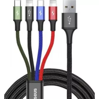 Cablu de încărcare rapidă / date Baseus 4in1 2 * Lightning + USB-C + Micro USB 3, 5A 1, 2m, negru