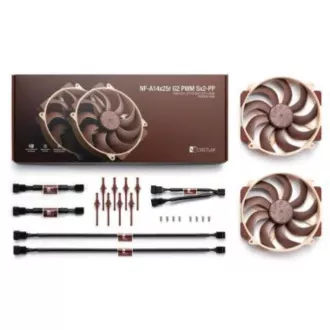 Ventilator NOCTUA NF-A14x25r-G2-PWM-Sx2-PP, 2x 140mm, maro
