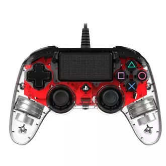 Nacon Wired Compact Controller - controler pentru PlayStation 4 - roșu transparent