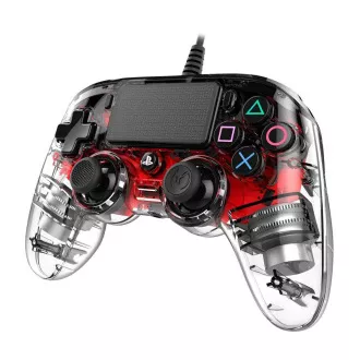 Nacon Wired Compact Controller - controler pentru PlayStation 4 - roșu transparent