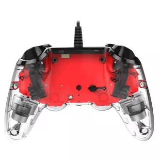 Nacon Wired Compact Controller - controler pentru PlayStation 4 - roșu transparent