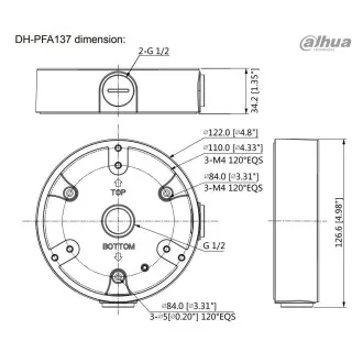 Dahua PFA137, cutie de instalare sub cameră dome