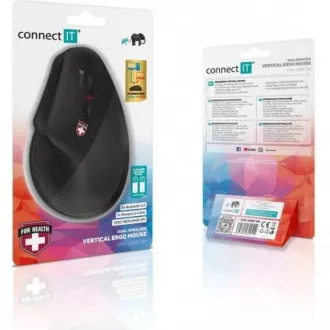 CONNECT IT FOR HEALTH Mouse vertical ergonomic Verti TriMode, fără fir, negru
