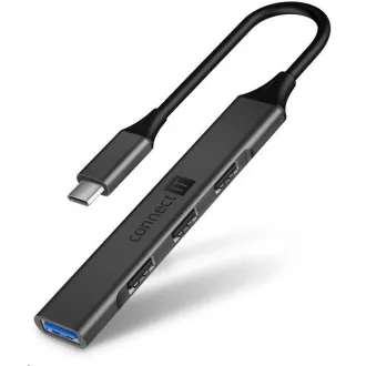 CONNECT IT Hub USB-C, (1xUSB-A 3.0, 3xUSB-A 2.0), extern, antracit