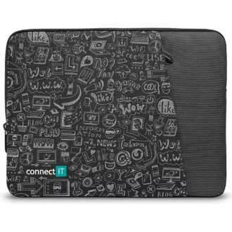 CONNECT IT Carcasă Doodle pentru laptop 13.3", negru