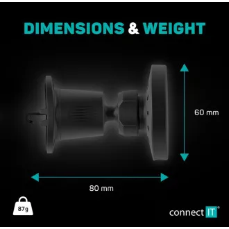 CONNECT IT InCarz InCarz MagSafe încărcător universal magnetic wireless pentru mașină, negru