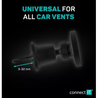 CONNECT IT InCarz InCarz MagSafe încărcător universal magnetic wireless pentru mașină, negru