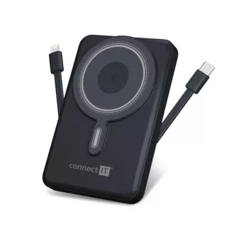 Baterie externă CONNECT IT, încărcare rapidă, MagSafe, 10000mAh, USB-C, Lightning, Gri Baterie externă CONNECT IT, încărcare rapidă, MagSafe, 10000mAh, USB-C, Lightning, Gri
