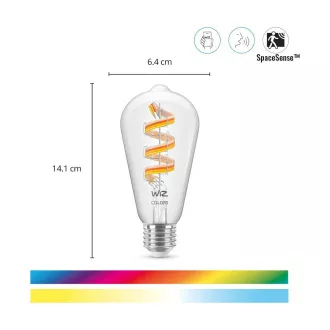 PHILIPS WiZ Wi-Fi BLE ST64 E27 6,3 W - bec color, temperatura reglabila, reglabil PHILIPS WiZ Wi-Fi BLE ST64 E27 6,3 W - bec color, temperatura reglabila, reglabil
