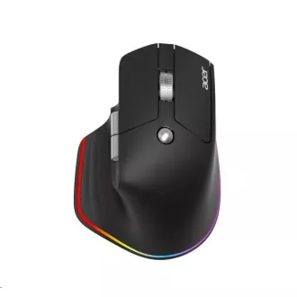 Mouse wireless ACER Easy Fit Mouse, ergonomic, 4000 dpi, 6 butoane, RGB, rază de acțiune 10 m, USB-C, BT, Negru