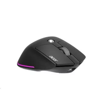 Mouse wireless ACER Easy Fit Mouse, ergonomic, 4000 dpi, 6 butoane, RGB, rază de acțiune 10 m, USB-C, BT, Negru