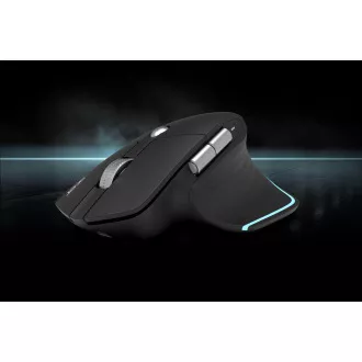 Mouse wireless ACER Easy Fit Mouse, ergonomic, 4000 dpi, 6 butoane, RGB, rază de acțiune 10 m, USB-C, BT, Negru