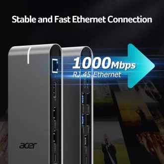 Mini-stație de andocare universală ACER 15 în 1 USB Tip-C: Interfață gazdă: USB-C, 2x USB-A 2.0, 1x USB-A 3.2 Gen2, 1x USB-A 3.2 Gen1, 1 Mini-stație de andocare universală ACER 15 în 1 USB Tip-C: Interfață gazdă: USB-C, 2x USB-A 2.0, 1x USB-A 3.2 Gen2, 1x USB-A 3.2 Gen1, 1