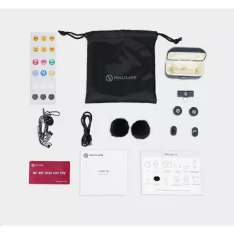 Hollyland Lark M2 USB-C - Microfon Lavalier fără fir cu USB-CPplug (Duo, Shine Charcoal)