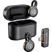 Microfon Lavalier Wireless Hollyland LARK M2S Duo cu Mufă USB-C (Duo, Gri Spațial)