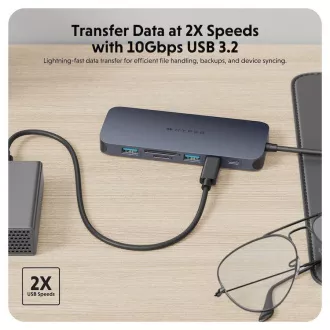 Hub 11-în-1 Hyper® EcoSmart™ Gen.2 cu HDMI dual, USB-C, 140 W, PD 3.1, tip pass-thru Hub 11-în-1 Hyper® EcoSmart™ Gen.2 cu HDMI dual, USB-C, 140 W, PD 3.1, tip pass-thru