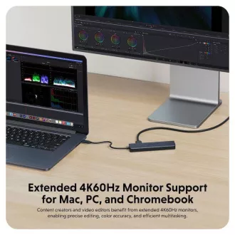 Hub USB-C 7-în-1 Hyper® EcoSmart™ Gen.2, 100 W, cu alimentare prin cablu Hub USB-C 7-în-1 Hyper® EcoSmart™ Gen.2, 100 W, cu alimentare prin cablu