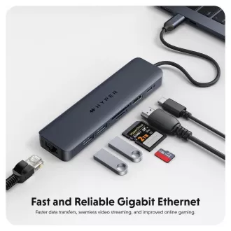 Hub USB-C 7-în-1 Hyper® EcoSmart™ Gen.2, 100 W, cu alimentare prin cablu Hub USB-C 7-în-1 Hyper® EcoSmart™ Gen.2, 100 W, cu alimentare prin cablu