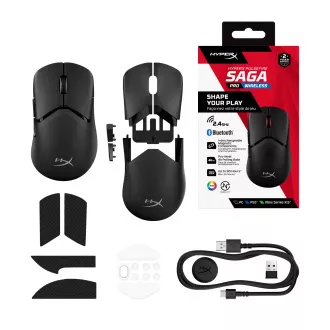 HyperX Pulsefire Saga Wireless - Mouse de gaming (negru) - Mouse