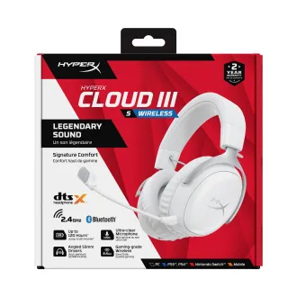 Căști de gaming wireless HyperX Cloud III S White