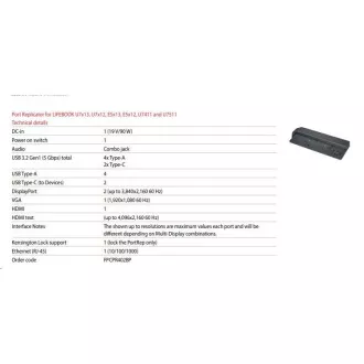 FUJITSU DOCK AC 90W U7313 U7413 U7613 - 4xUSB 2xUSBC 2xDP 1xHDMI VGA RJ45- fără cablu FUJITSU DOCK AC 90W U7313 U7413 U7613 - 4xUSB 2xUSBC 2xDP 1xHDMI VGA RJ45- fără cablu