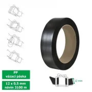Banda de legare PP 12mmx0,5 D206 3100m neagra