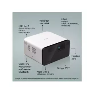 Proiector EPSON EF-21W, Full HD, laser, 5.000.000:1, USB 2.0, HDMI, Miracast, mufă de 3,5 mm, difuzor de 5 W Proiector EPSON EF-21W, Full HD, laser, 5.000.000:1, USB 2.0, HDMI, Miracast, mufă de 3,5 mm, difuzor de 5 W