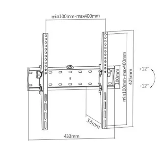 GEMBIRD Suport pentru televizor WM-55T-02, 32"-55" (40kg), înclinat