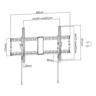 GEMBIRD Suport pentru televizor WM-90T-01, 43"-90" (70kg), înclinat