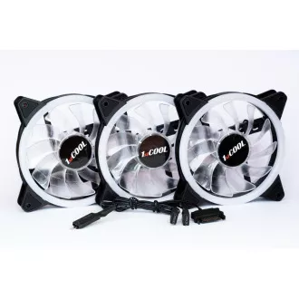 1stCOOL KIT AURA EVO CRYSTAL ARGB 3x ventilator Crystal White + controler ARGB Nano
