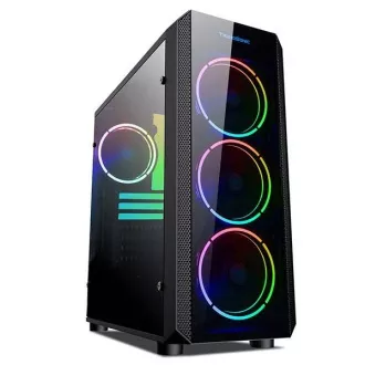 Carcasă VeinX Mars MAR01A Mid Tower, fără sursă de alimentare, 3xUSB, partea transparentă, 4xARGB Ventilator 120mm, negru