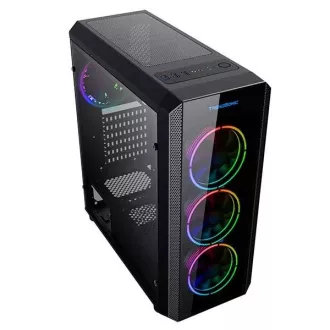 Carcasă VeinX Mars MAR01A Mid Tower, fără sursă de alimentare, 3xUSB, partea transparentă, 4xARGB Ventilator 120mm, negru
